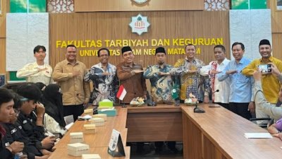 Dema FTK Dan HMPS PAI Fakultas Tarbiyah Dan Keguruan Bekerjasama Dengan Rumah Moderasi UIN Mataram Gelar Dialog Moderasi Beragama Para TOGA FKUB NTB.