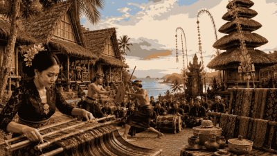 Foto ilustrasi akulturasi budaya Sasak yang menampilkan aktivitas menenun, pertunjukan Peresean, rumah adat Sasak, dan lanskap pesisir Lombok.